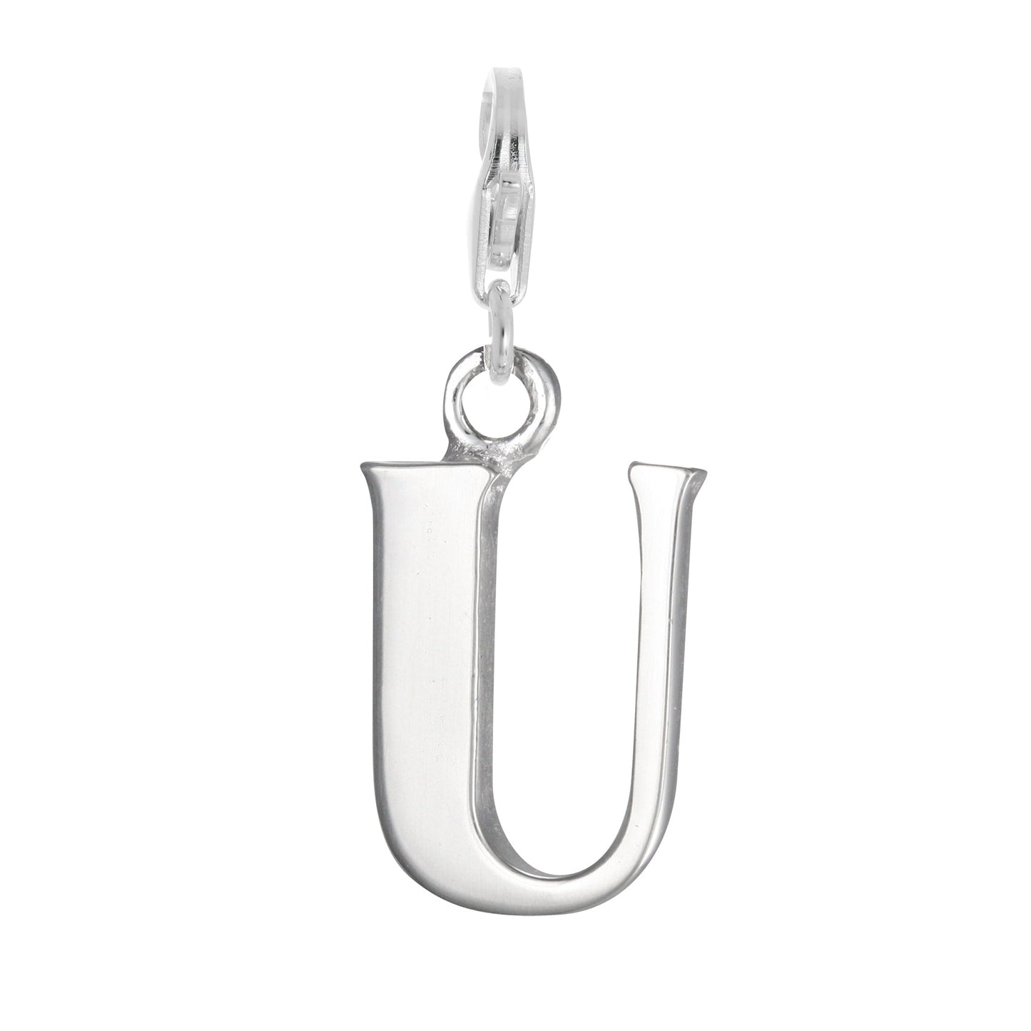 Sterling Silver Alphabet Letter A - Z Charm on Clip