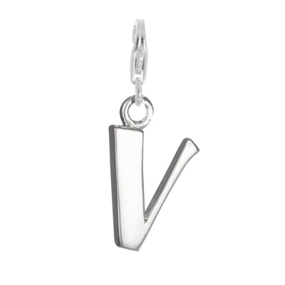 Sterling Silver Alphabet Letter A - Z Charm on Clip