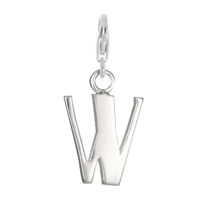 Sterling Silver Alphabet Letter A - Z Charm on Clip