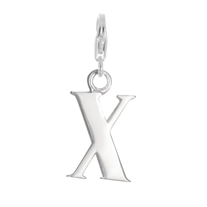 Sterling Silver Alphabet Letter A - Z Charm on Clip