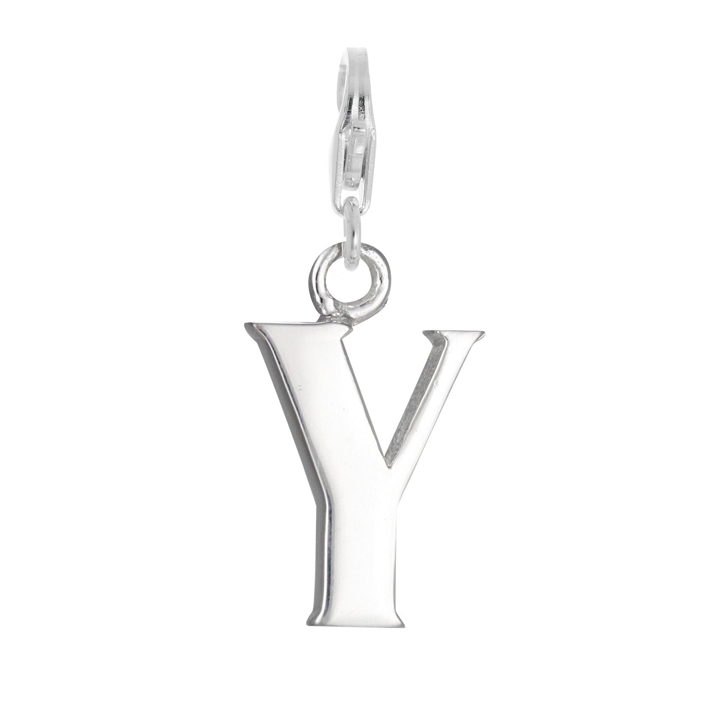 Sterling Silver Alphabet Letter A - Z Charm on Clip