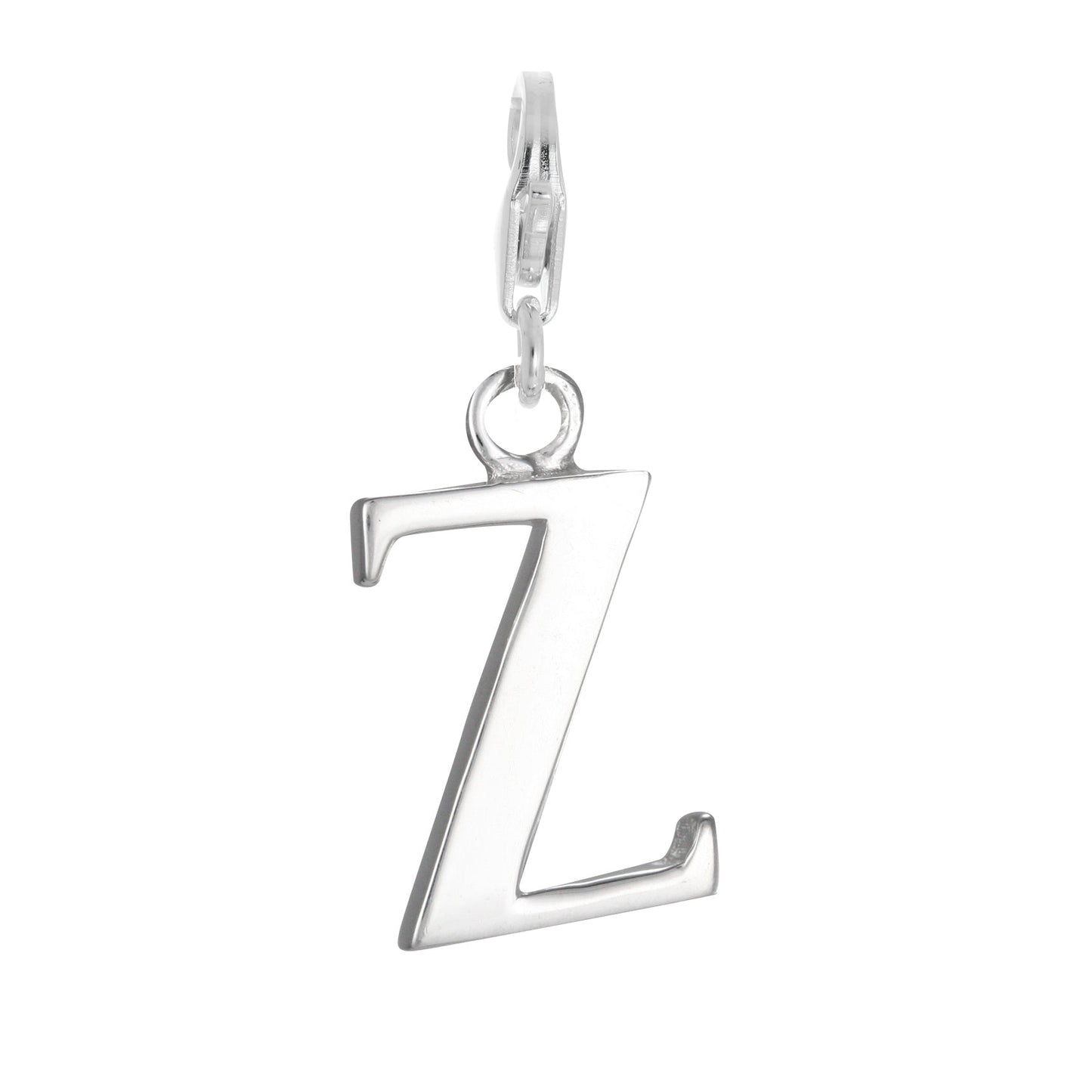 Sterling Silver Alphabet Letter A - Z Charm on Clip