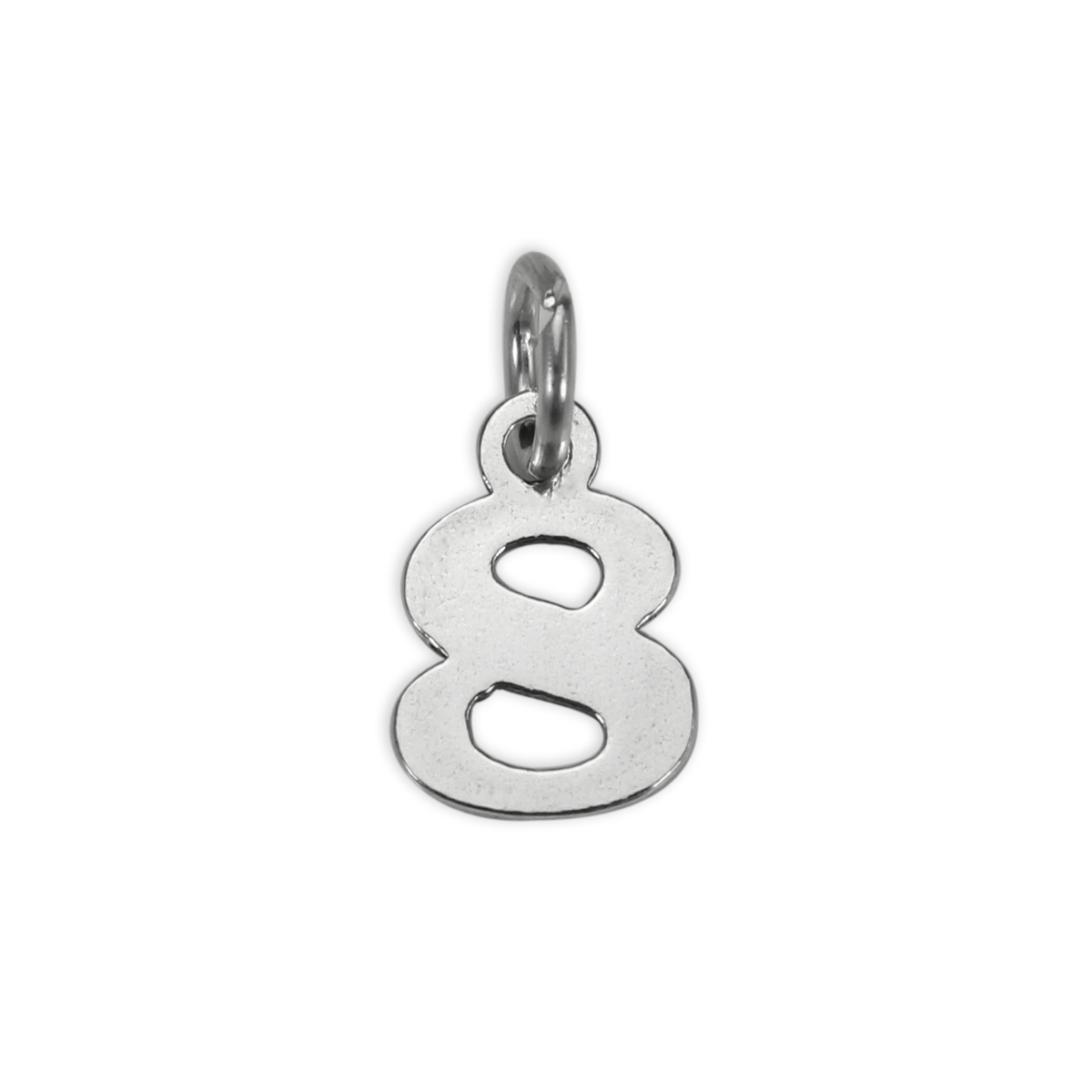Small Sterling Silver Number Charm 0 - 9