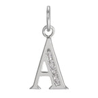 Sterling Silver Crystal Alphabet Letter A Charm On Jump