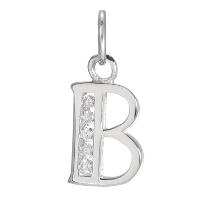 Sterling Silver Crystal Alphabet Letter A Charm On Jump