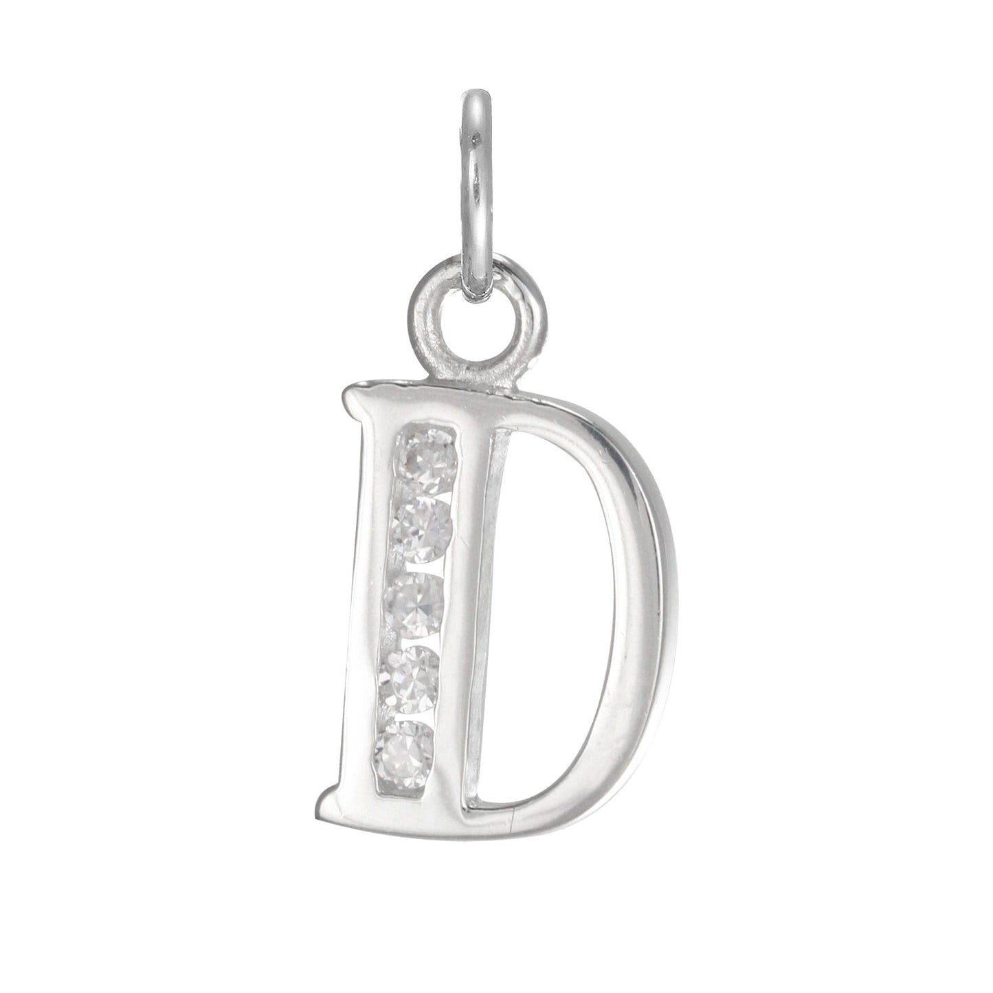 Sterling Silver Crystal Alphabet Letter A Charm On Jump