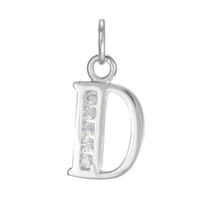 Sterling Silver Crystal Alphabet Letter A Charm On Jump