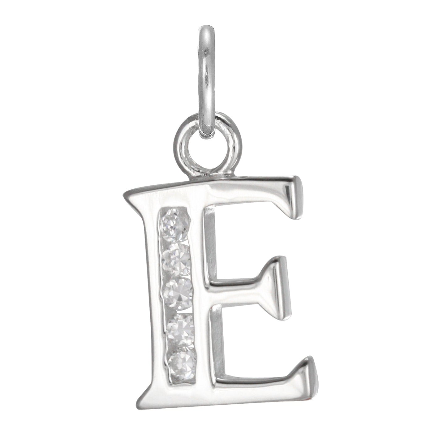 Sterling Silver Crystal Alphabet Letter A Charm On Jump