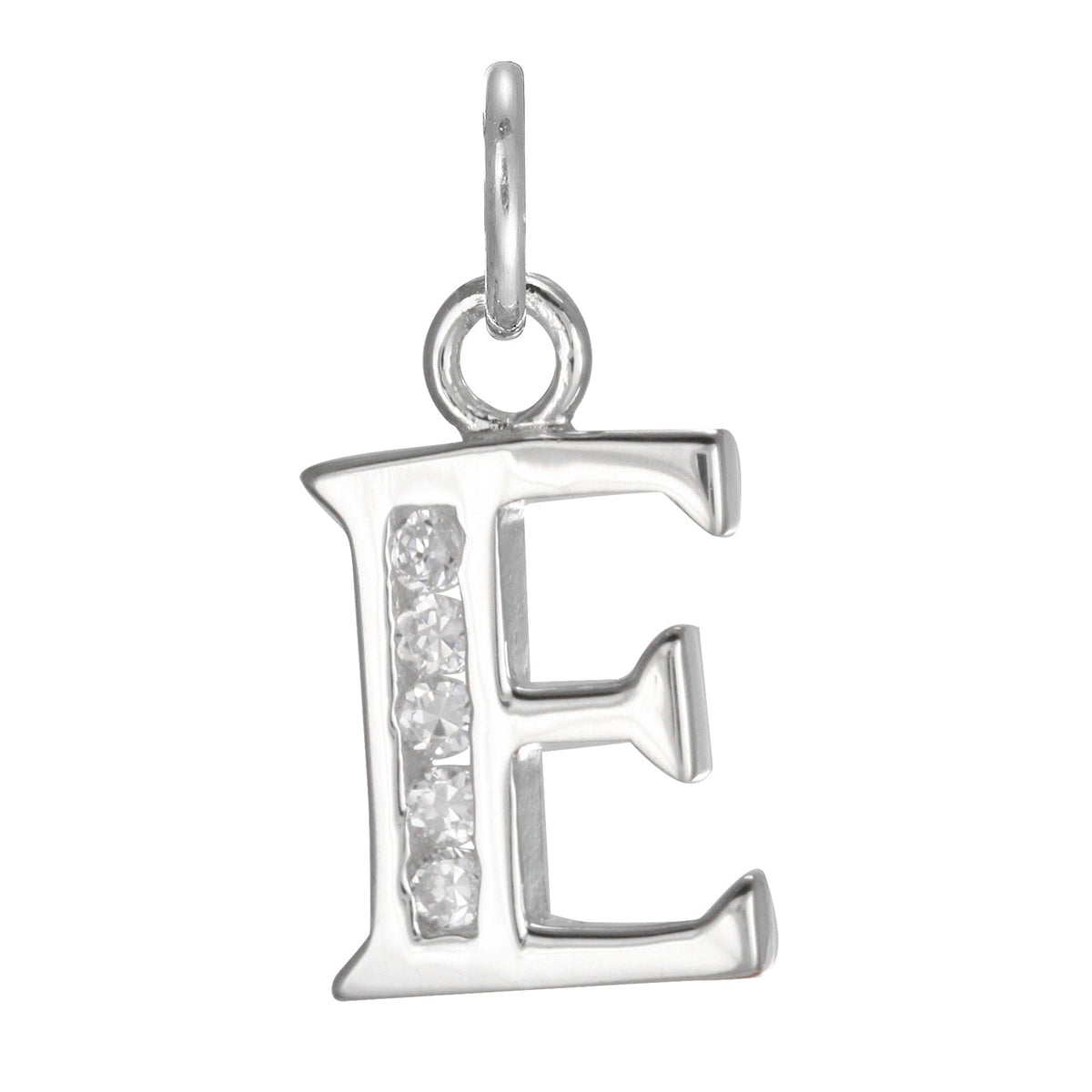 Sterling Silver Crystal Alphabet Letter A Charm On Jump