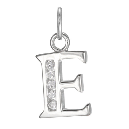 Sterling Silver Crystal Alphabet Letter A Charm On Jump