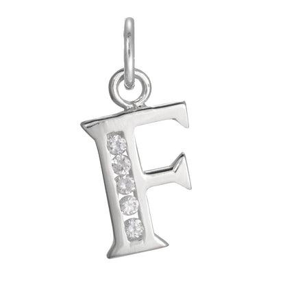 Sterling Silver Crystal Alphabet Letter A Charm On Jump