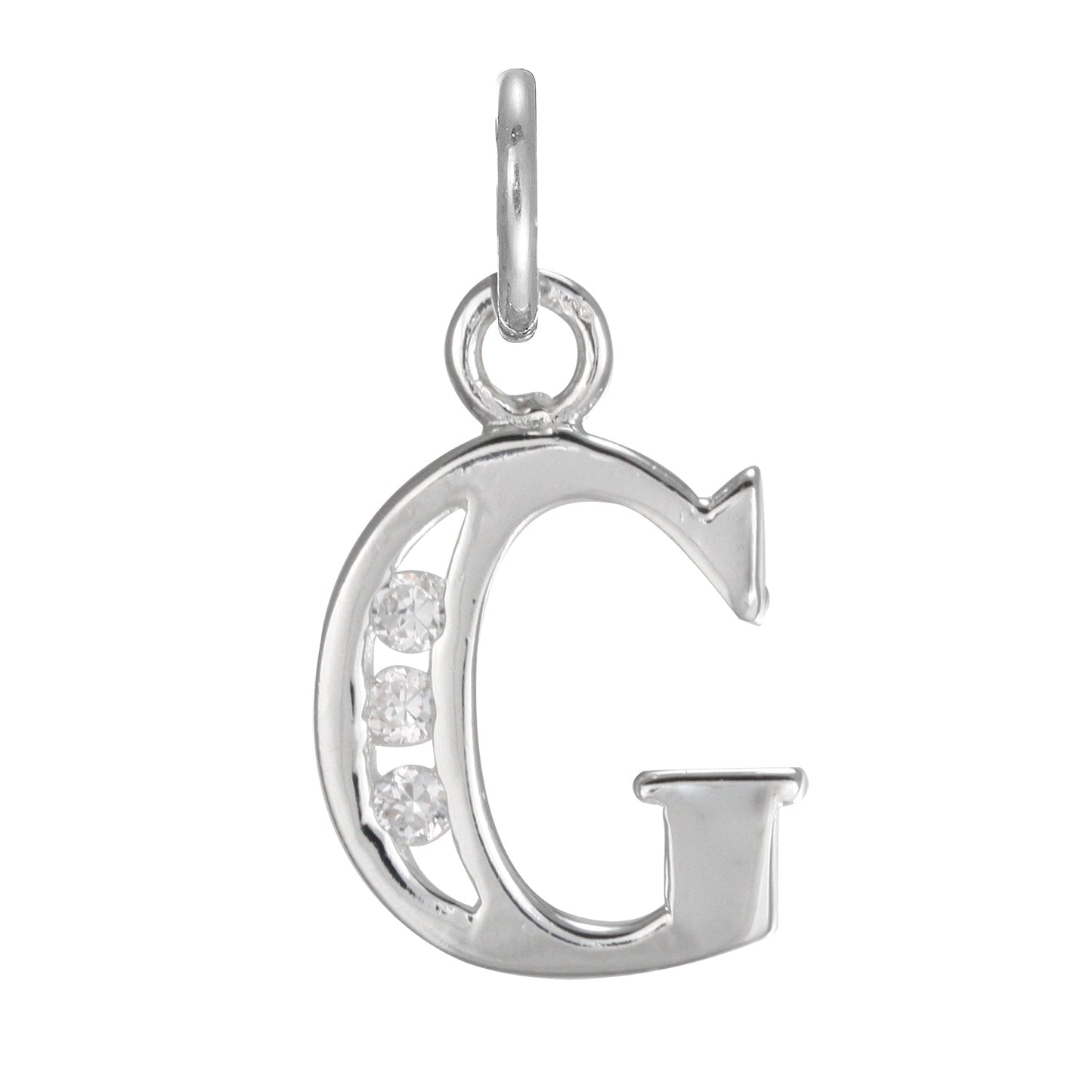 Sterling Silver Crystal Alphabet Letter A Charm On Jump