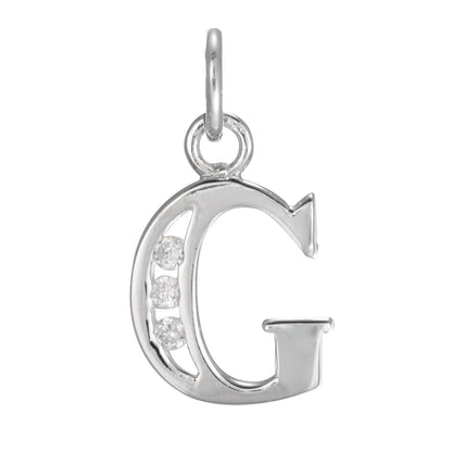 Sterling Silver Crystal Alphabet Letter A Charm On Jump