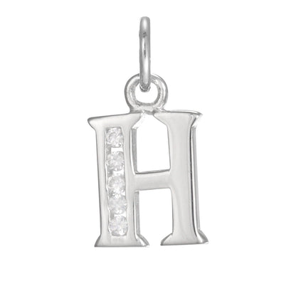 Sterling Silver Crystal Alphabet Letter A Charm On Jump