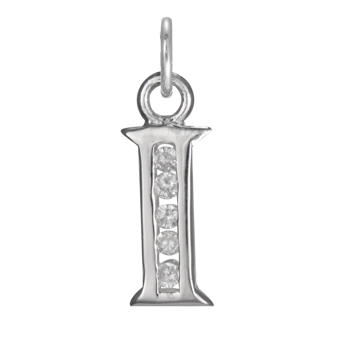 Sterling Silver Crystal Alphabet Letter A Charm On Jump