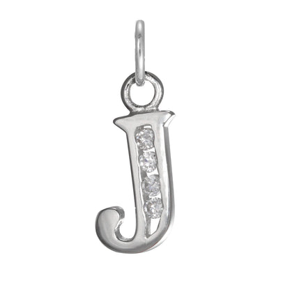 Sterling Silver Crystal Alphabet Letter A Charm On Jump