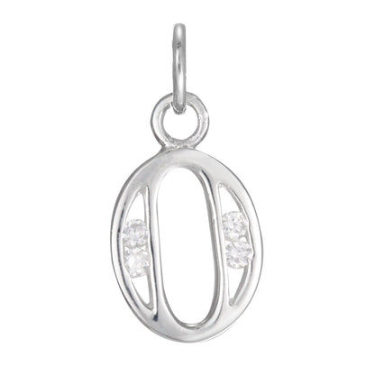 Sterling Silver Crystal Alphabet Letter A Charm On Jump