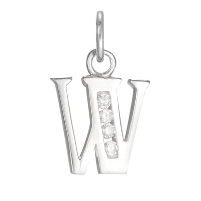 Sterling Silver Crystal Alphabet Letter A Charm On Jump