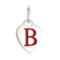 Sterling Silver Enamel Heart Alphabet Letter A Charm