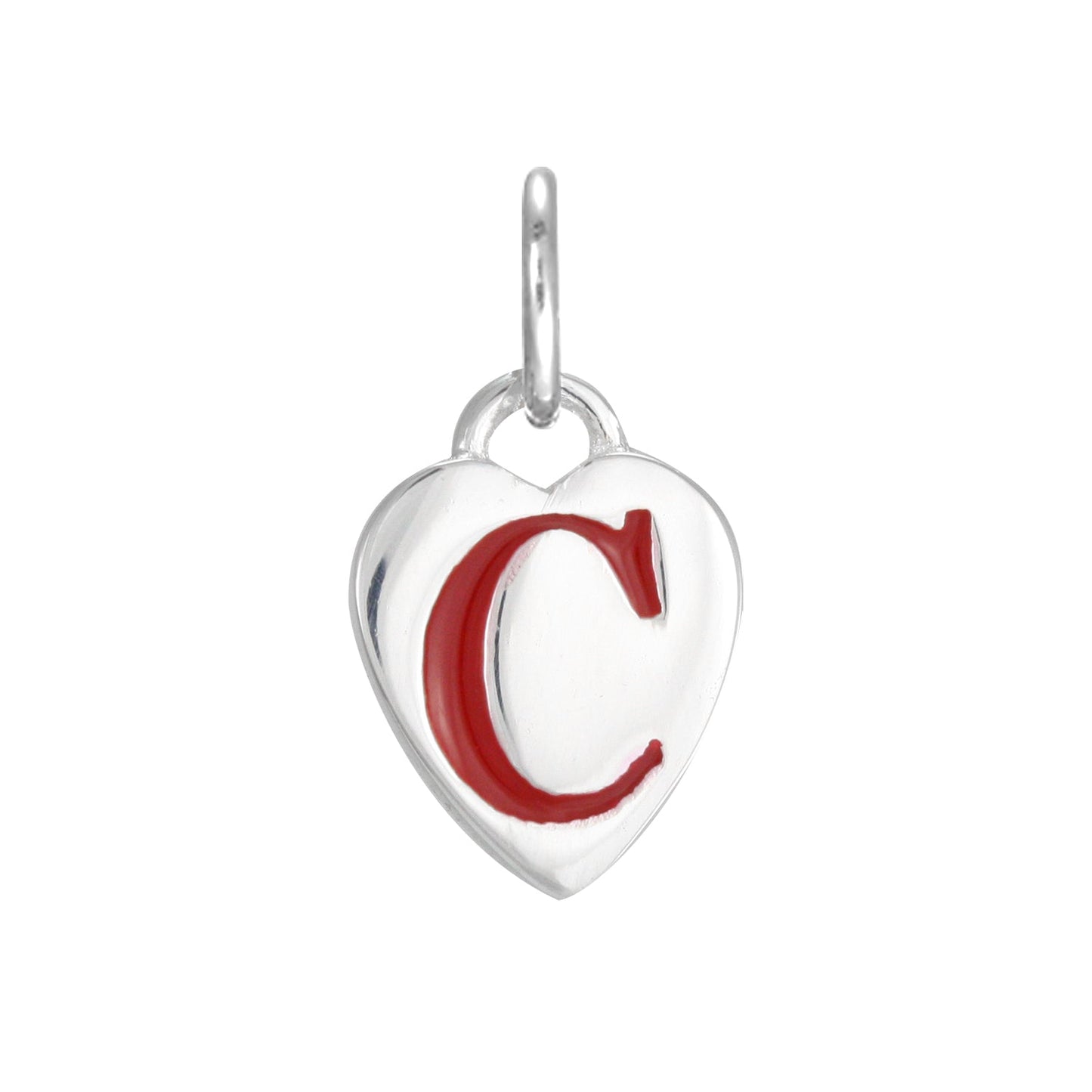 Sterling Silver Enamel Heart Alphabet Letter A Charm