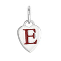Sterling Silver Enamel Heart Alphabet Letter A Charm