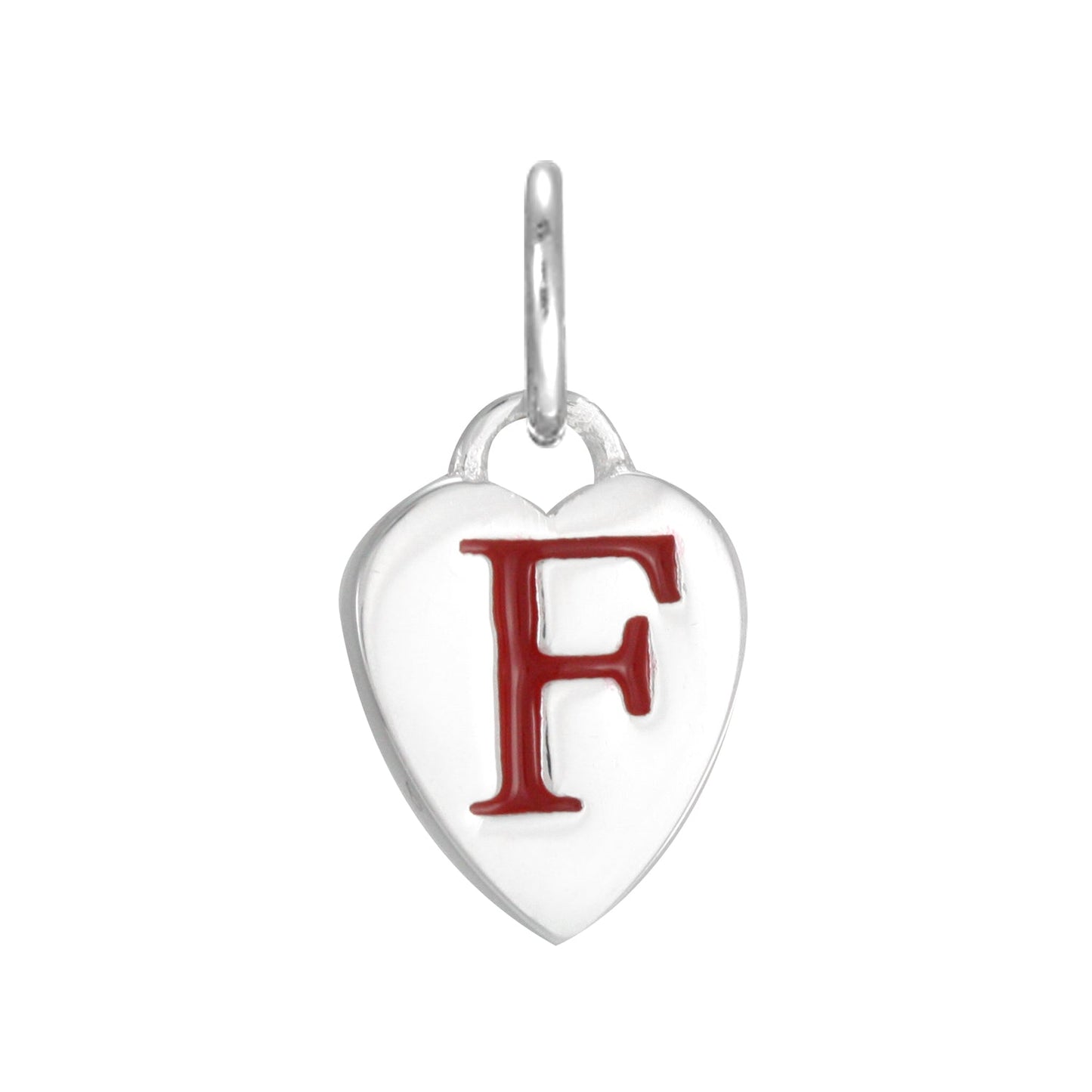 Sterling Silver Enamel Heart Alphabet Letter A Charm