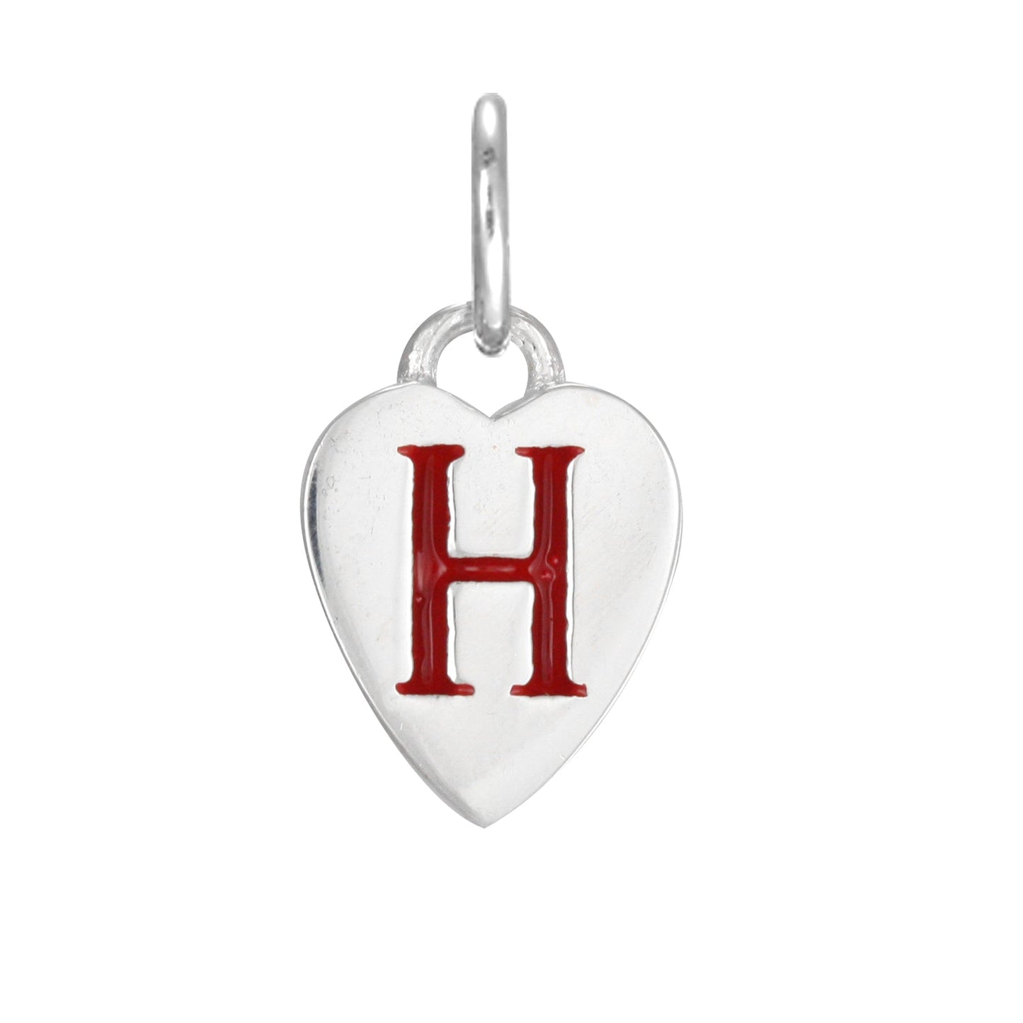 Sterling Silver Enamel Heart Alphabet Letter A Charm