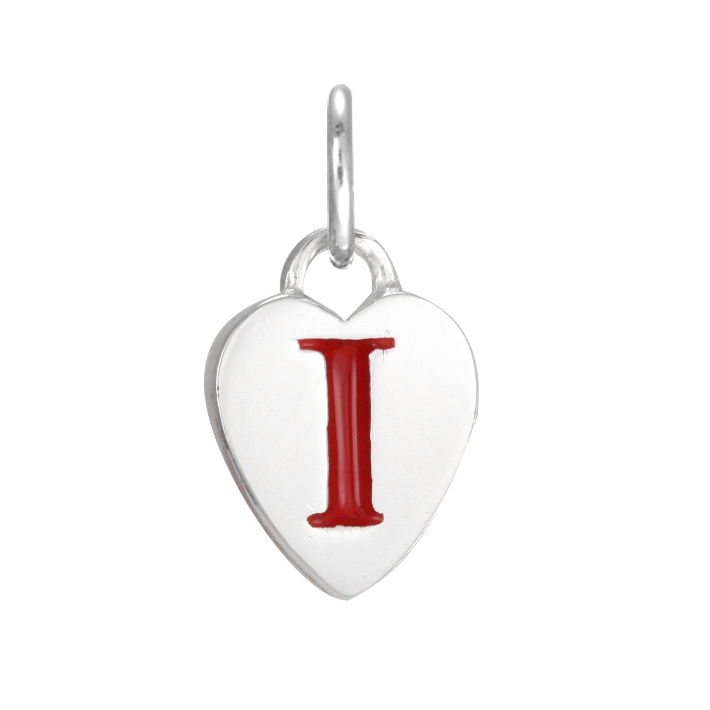 Sterling Silver Enamel Heart Alphabet Letter A Charm