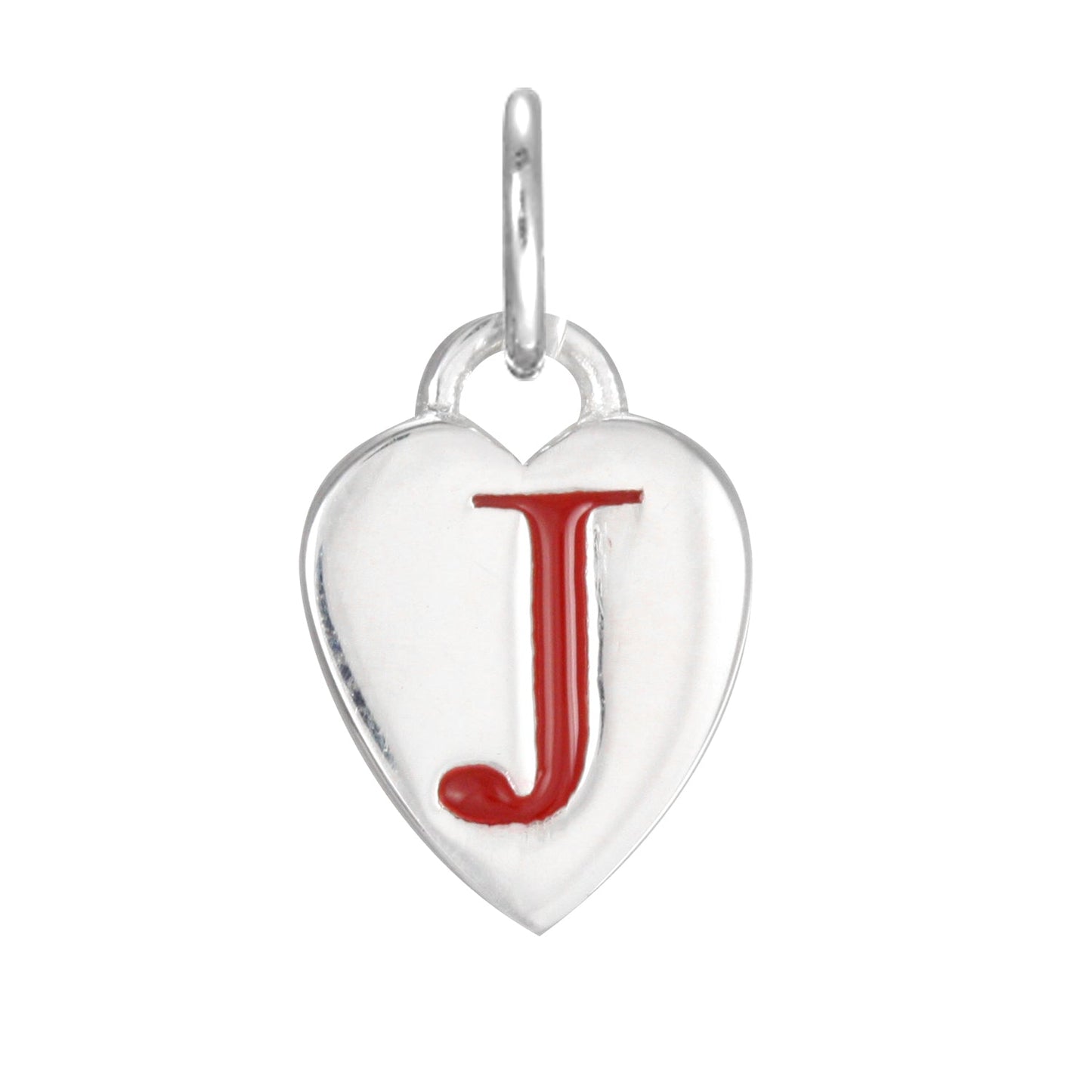 Sterling Silver Enamel Heart Alphabet Letter A Charm