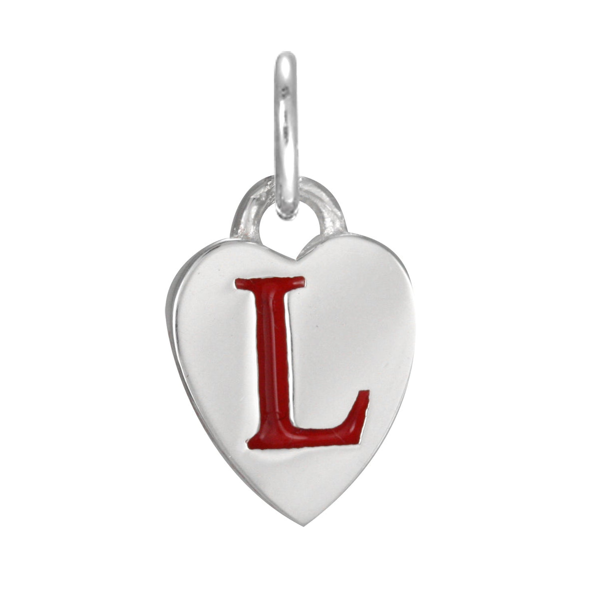 Sterling Silver Enamel Heart Alphabet Letter A Charm