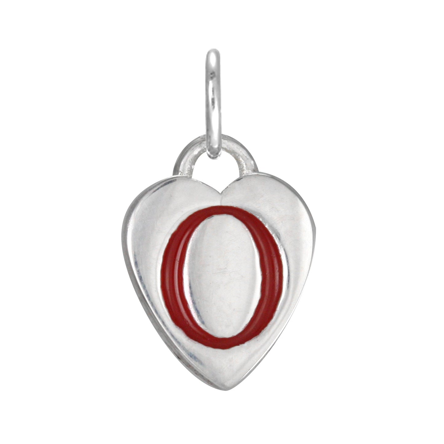 Sterling Silver Enamel Heart Alphabet Letter A Charm