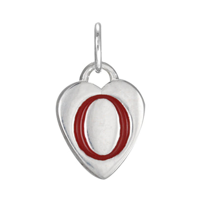 Sterling Silver Enamel Heart Alphabet Letter A Charm