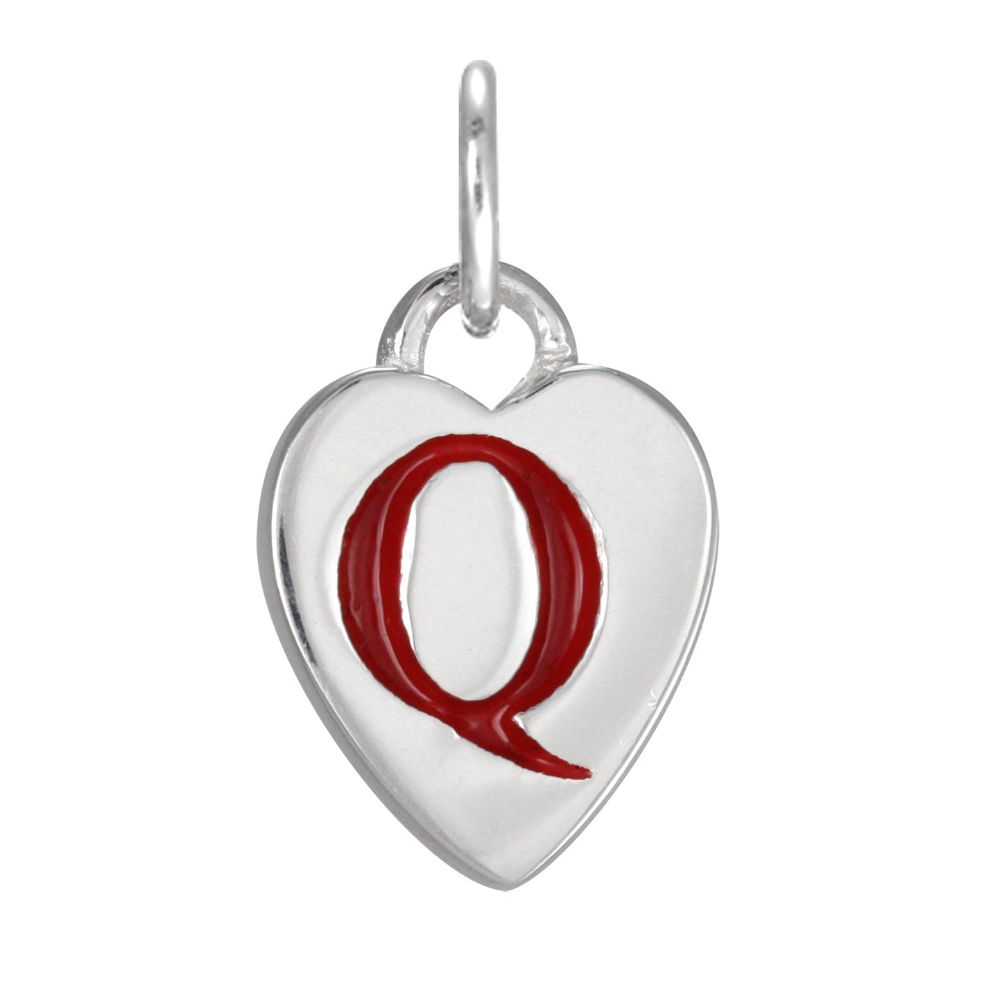 Sterling Silver Enamel Heart Alphabet Letter A Charm