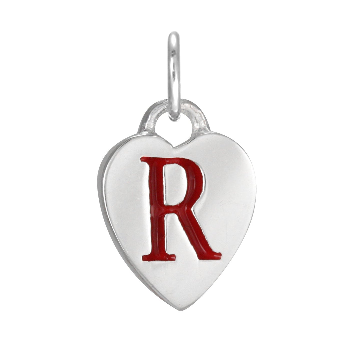 Sterling Silver Enamel Heart Alphabet Letter A Charm