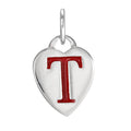Sterling Silver Enamel Heart Alphabet Letter A Charm