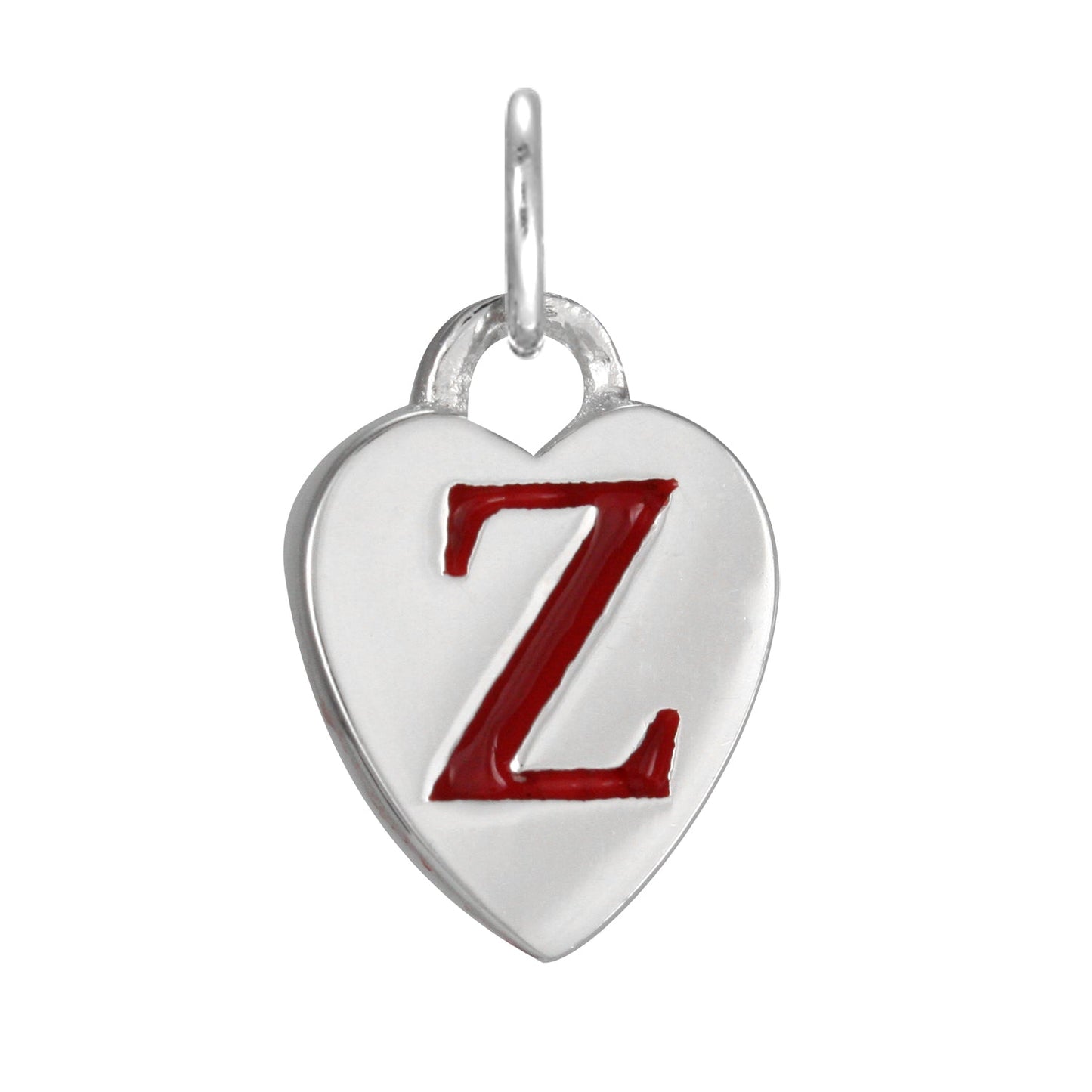 Sterling Silver Enamel Heart Alphabet Letter A Charm