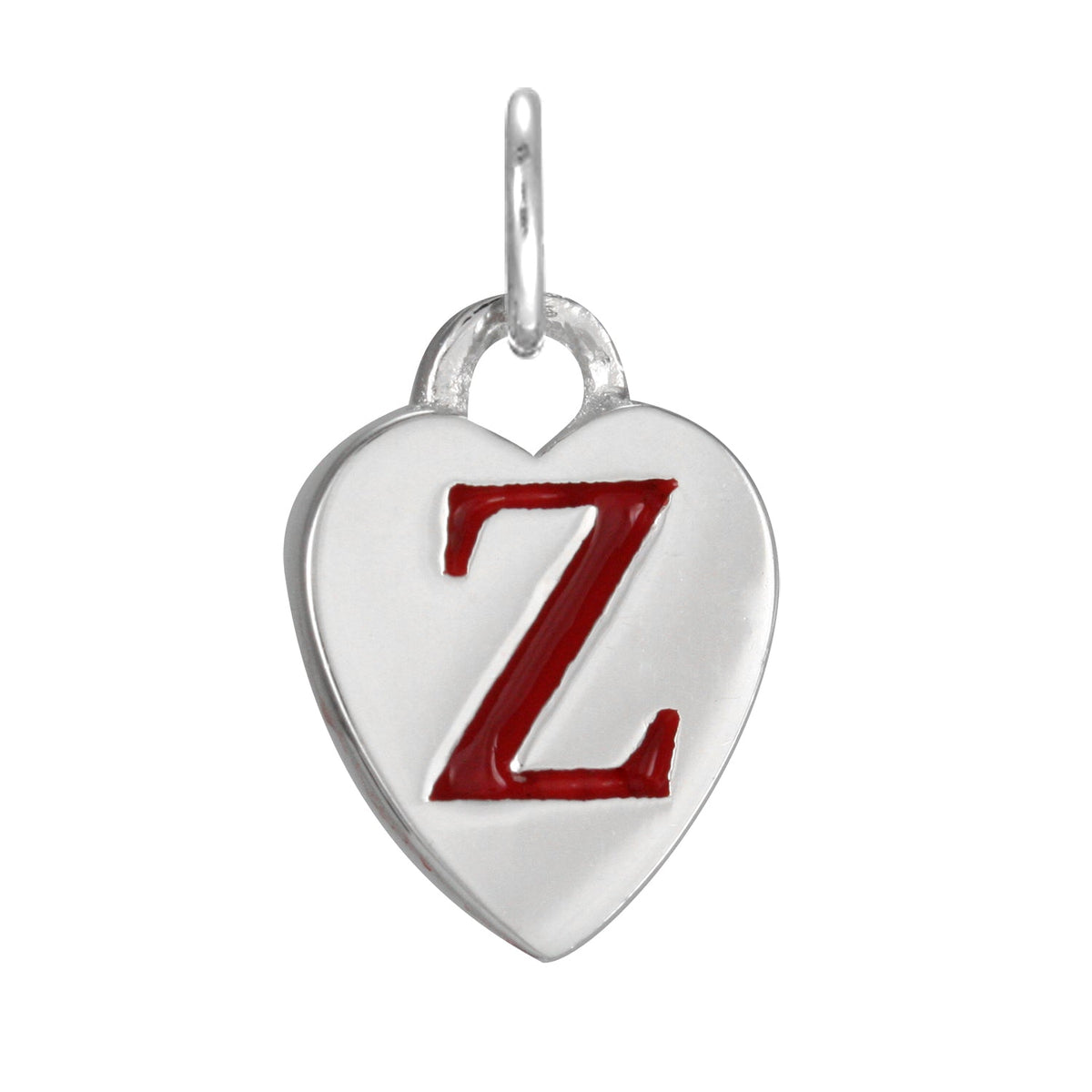 Sterling Silver Enamel Heart Alphabet Letter A Charm