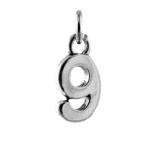 Sterling Silver Script Number Charms 0 - 9