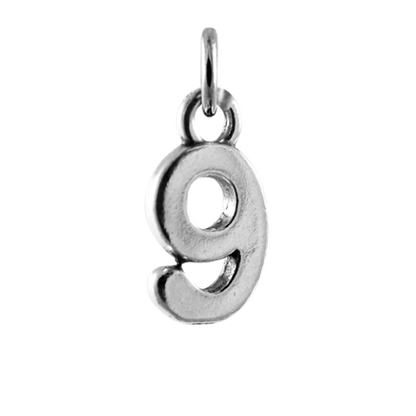 Sterling Silver Script Number Charms 0 - 9