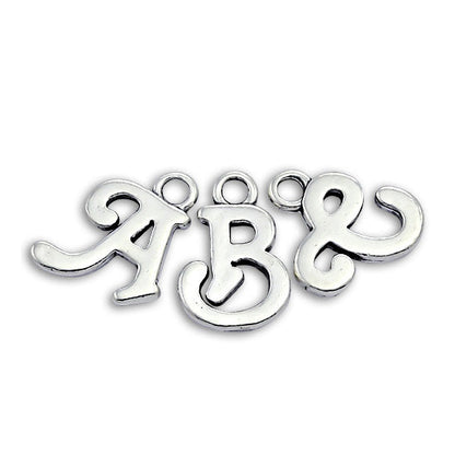 Sterling Silver Script Alphabet Letter Charms A - Z