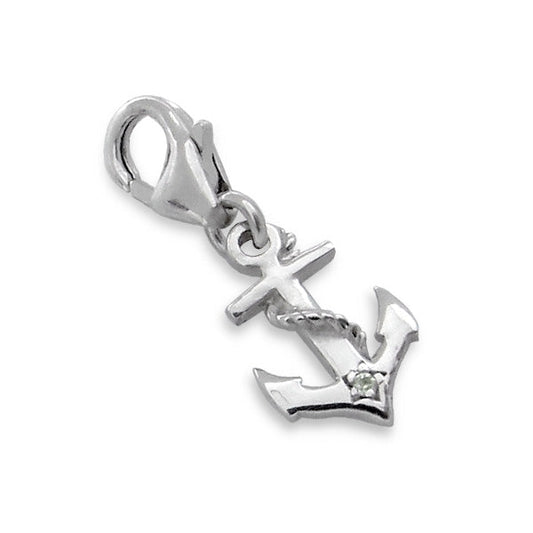 Sterling Silver Classic Anchor Clip on Charm