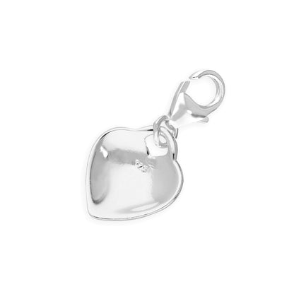 Hollow Sterling Silver Live Laugh Love Heart Pebble Clip Charm