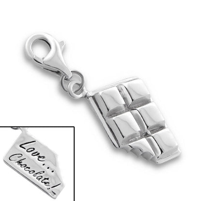 Sterling Silver Chocolate Lover Clip on Charm