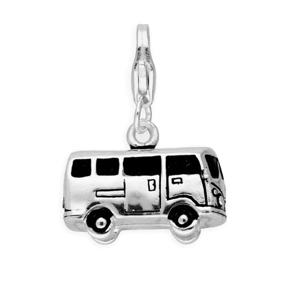 Sterling Silver Retro Campervan Clip on Charm