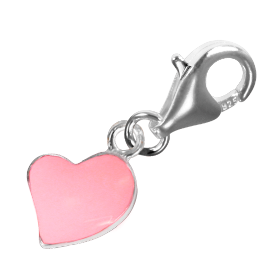 Sterling Silver Enamel Heart Charm