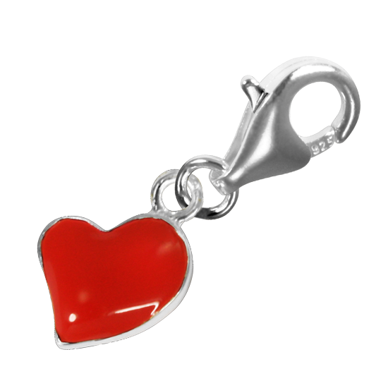 Sterling Silver Enamel Heart Charm