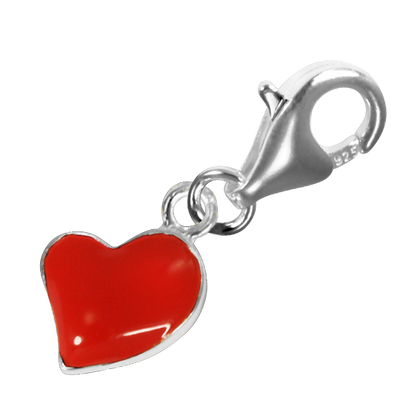 Sterling Silver Enamel Heart Charm