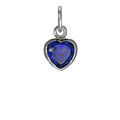 Sterling Silver Sapphire Crystal Heart Charm