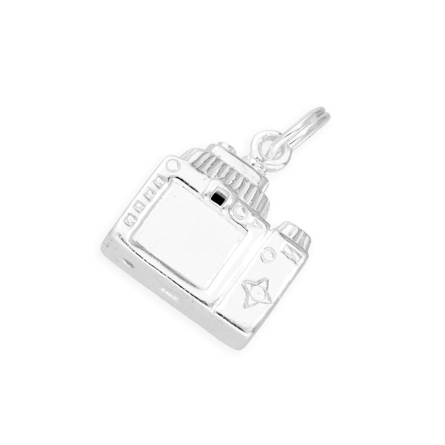 Sterling Silver and Crystal Funky Retro Camera Charm
