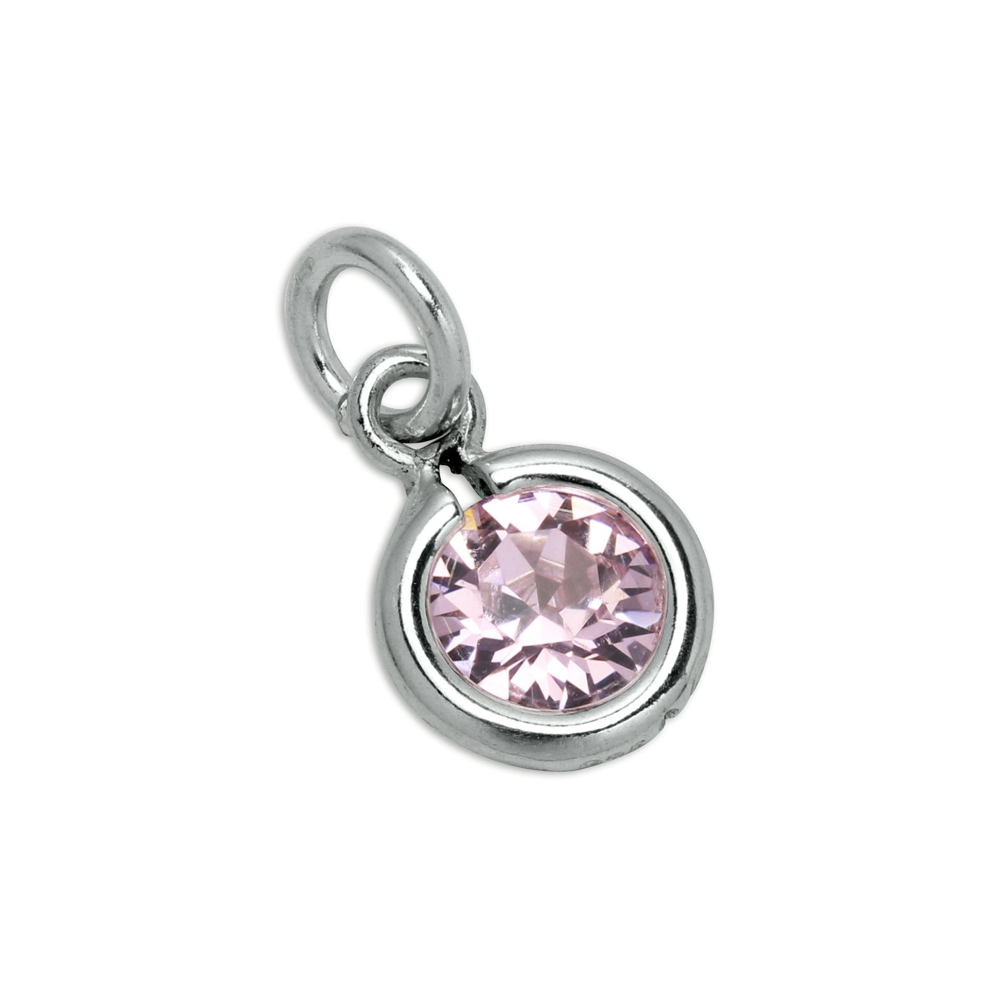 Sterling Silver & Alexandrite 5mm Round CZ Crystal June Birthstone Charm